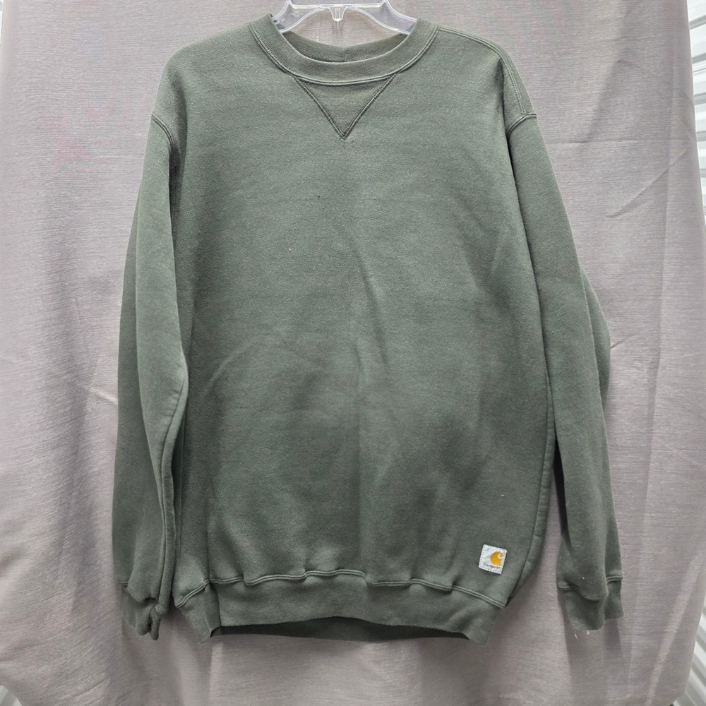 Carhartt Mens K124 VOL Crewneck Sweatshirt Olive Green Medium Pullover Fleece